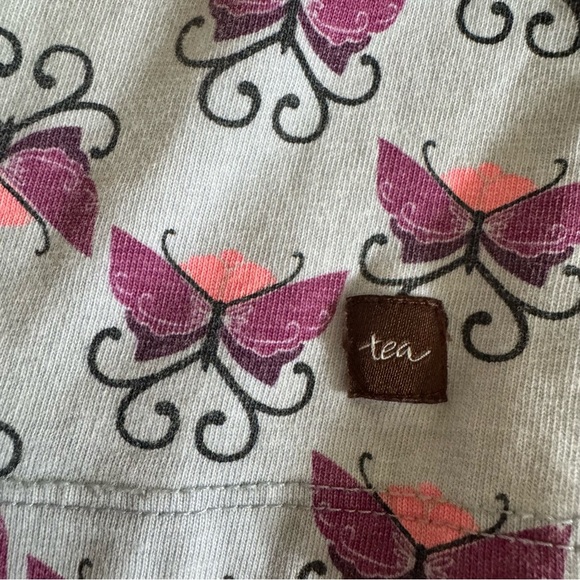 Tea Collection faux wrap Dress Pink Butterflies size 5 - Picture 4 of 5